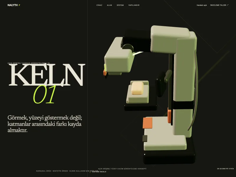 NALYTH KELN 01 kurgusal hassas görüntüleme cihazı ve editoryal ürün lansmanı