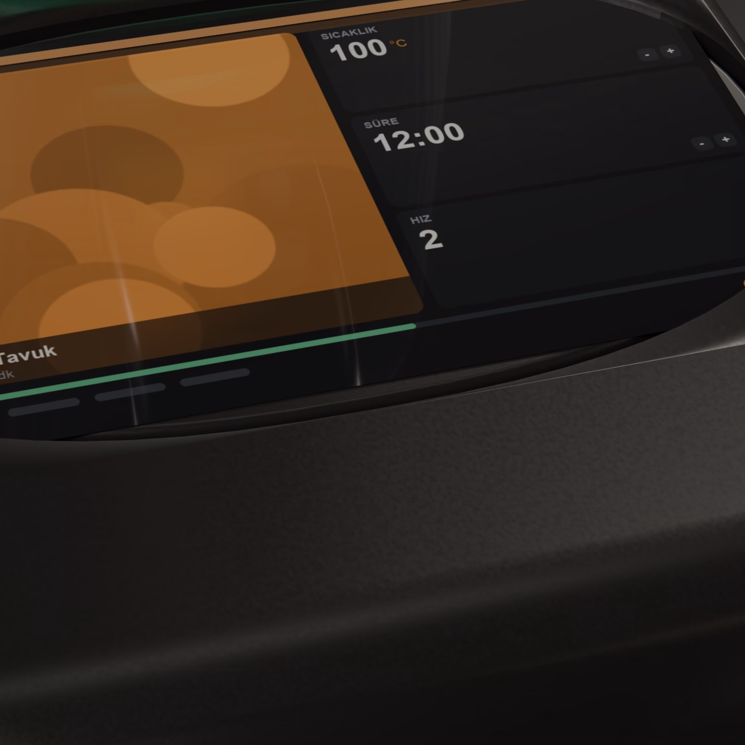 Thermomix TM7 ekranının yakın plan görselleştirmesi